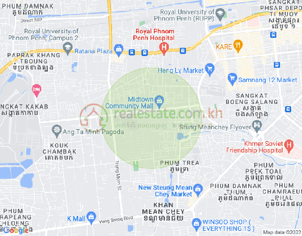 Mapa: Tuek Thla, Sen Sok, Phnom Penh