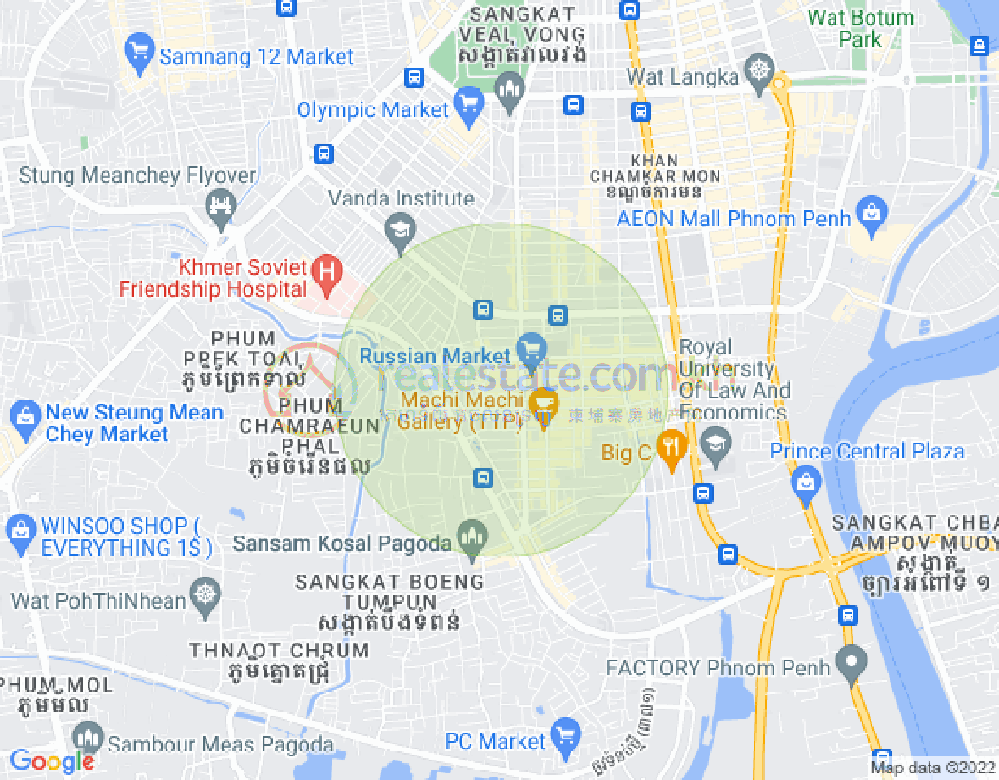 Mapa: Toul Tum Poung 1, Chamkarmon, Phnom Penh