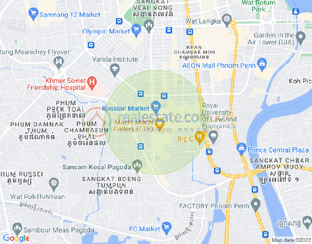 Carte de Toul Tum Poung 1, Chamkarmon, Phnom Penh