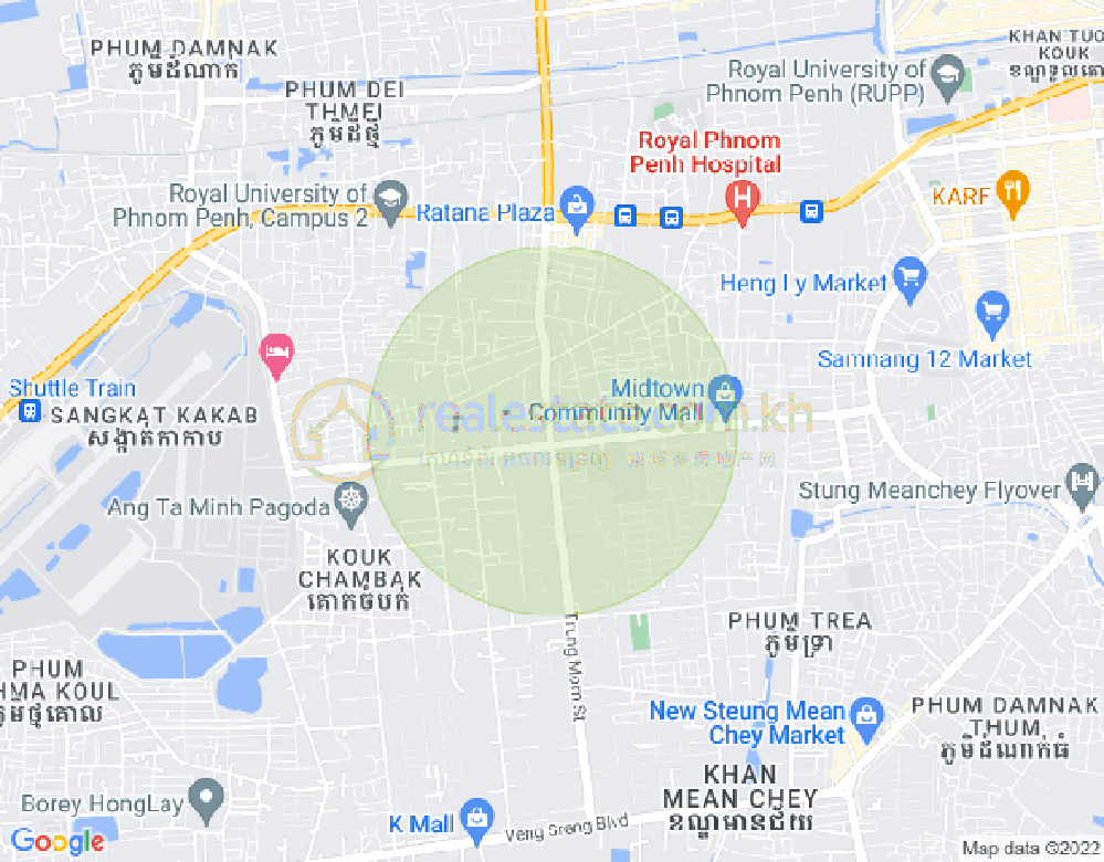Tuek Thla屯, 森速区, 金边地图