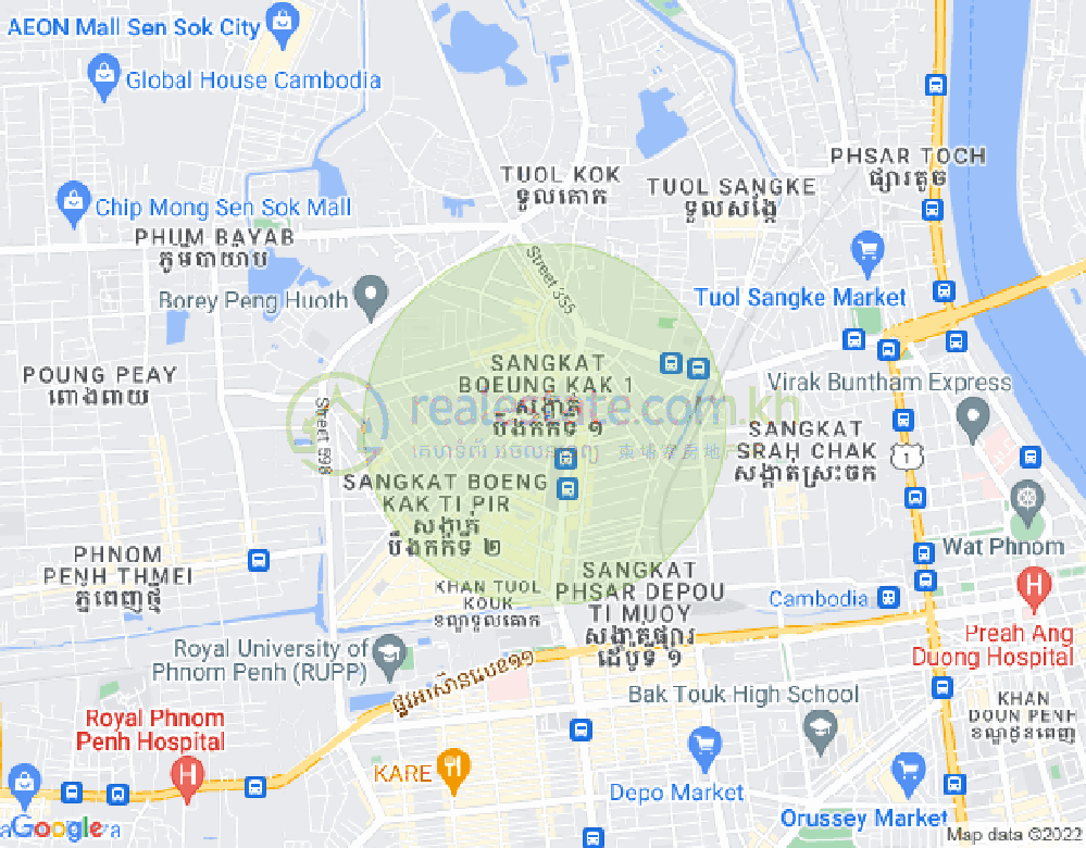 万谷湖1分区, 堆谷区, 金边地图