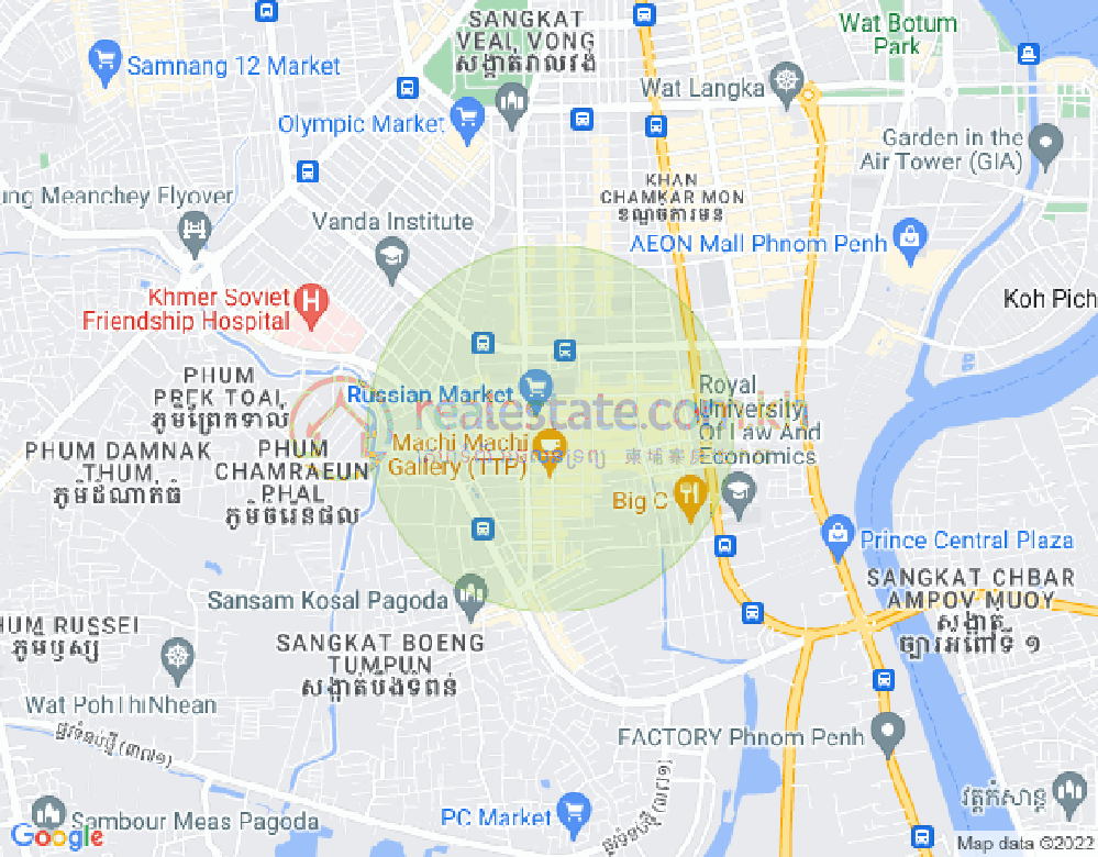 Mapa: Toul Tum Poung 1, Chamkarmon, Phnom Penh