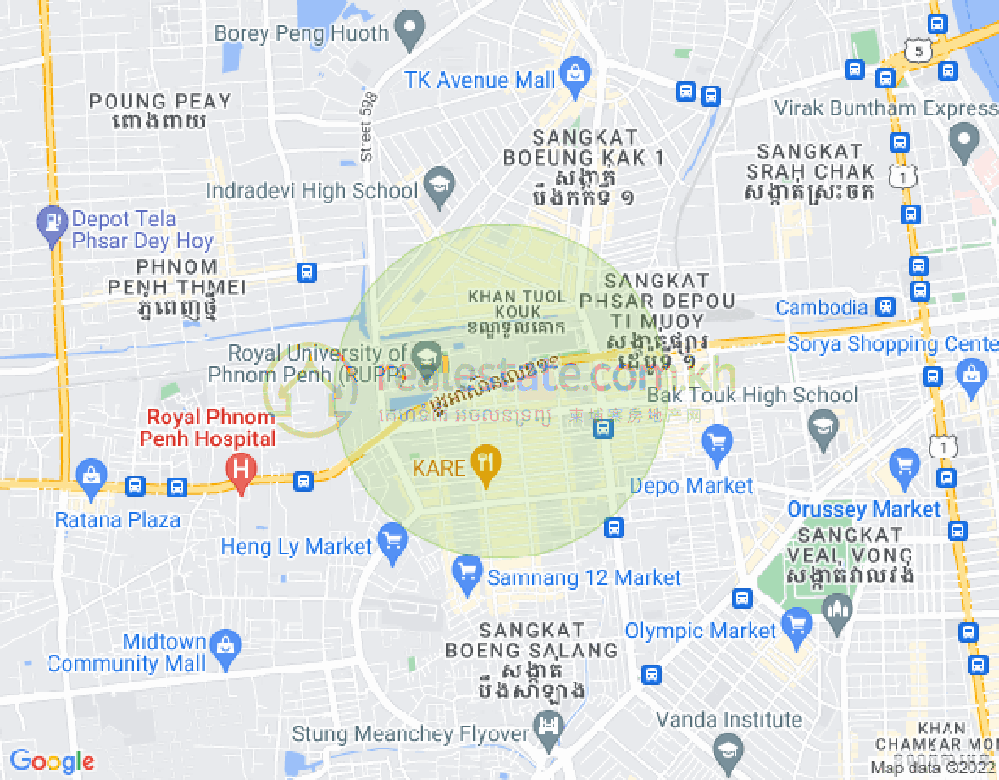 Карта Туек L'ak 1, Тул Кок, Пномпень