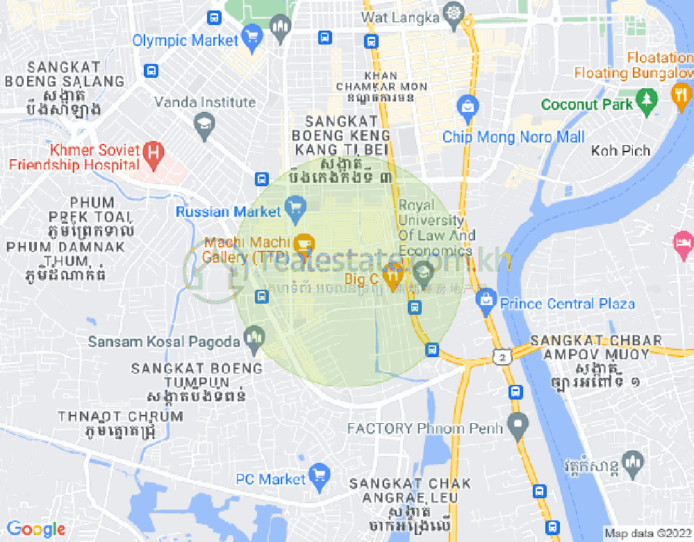 Mapa: Boeung Trabek, Chamkarmon, Phnom Penh