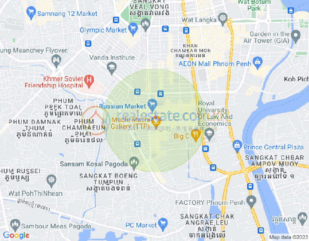 Map of Toul Tum Poung 1, Chamkarmon, Phnom Penh