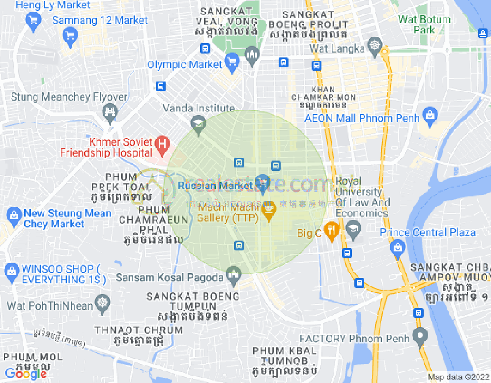 Map of Toul Tum Poung 2, Chamkarmon, Phnom Penh
