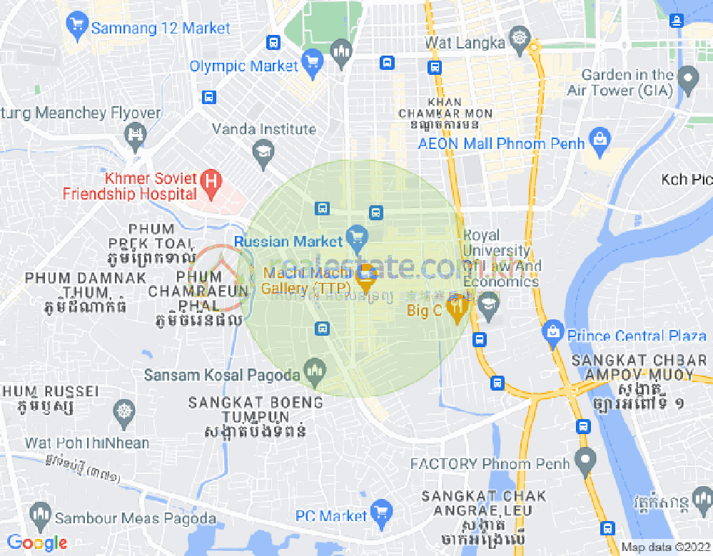 Mapa: Toul Tum Poung 1, Chamkarmon, Phnom Penh