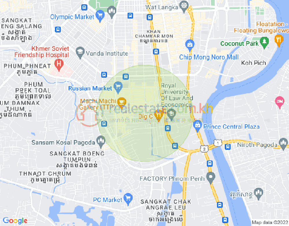 Map of Boeung Trabek, Chamkarmon, Phnom Penh