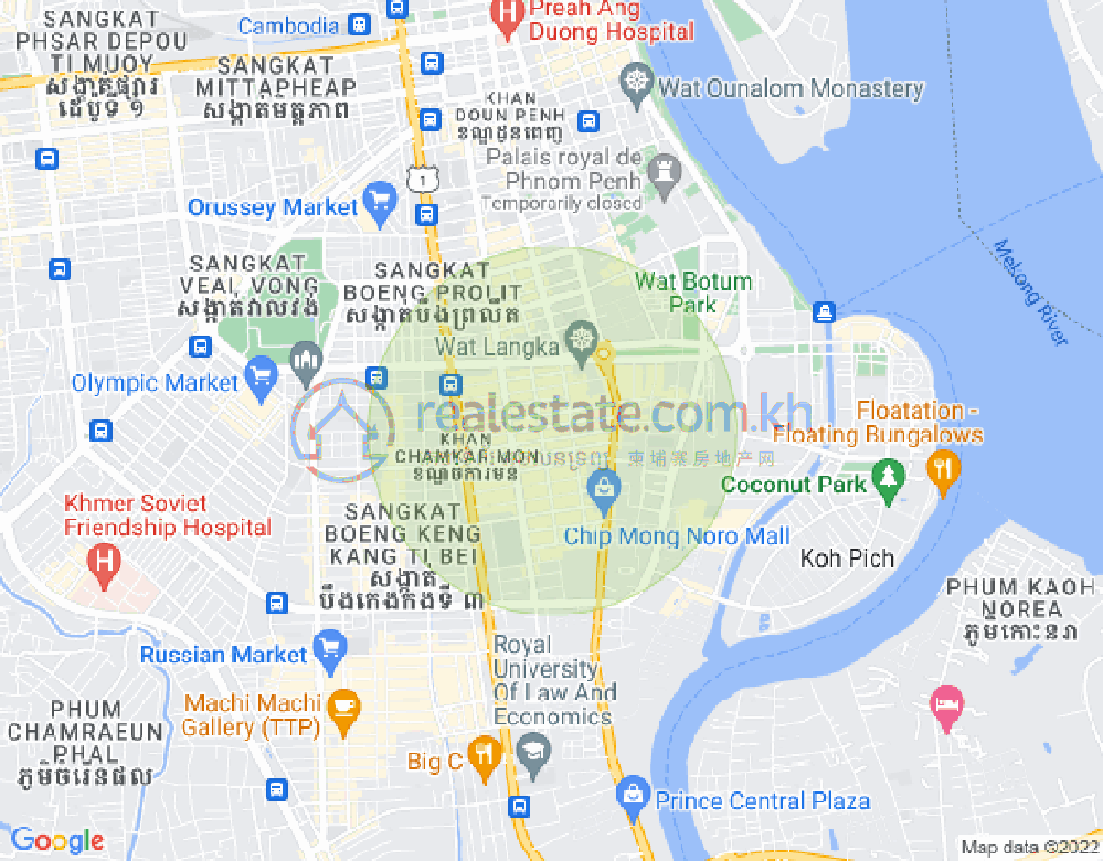 Mapa: BKK 1, Boeng Keng Kang, Phnom Penh