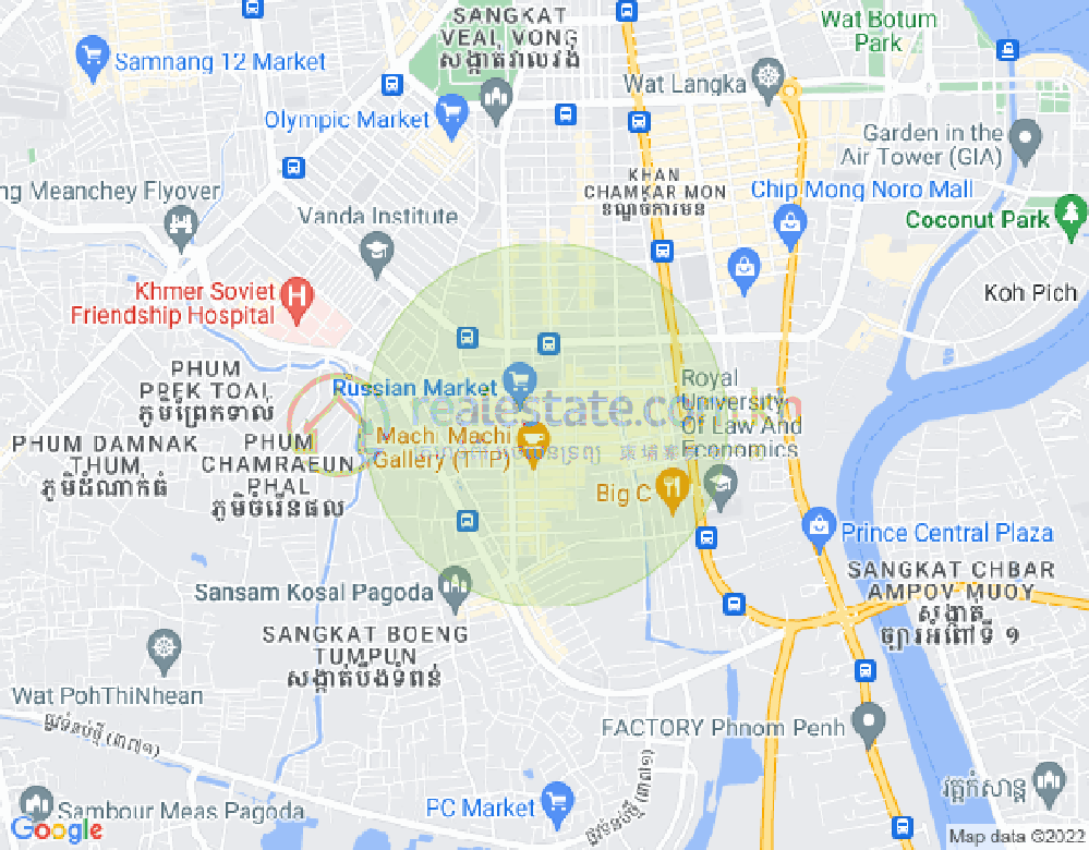 Map of Toul Tum Poung 1, Chamkarmon, Phnom Penh