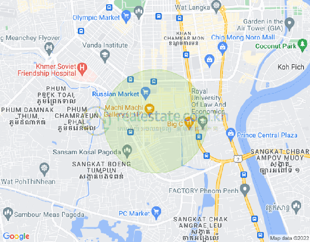 Map of Toul Tum Poung 2, Chamkarmon, Phnom Penh
