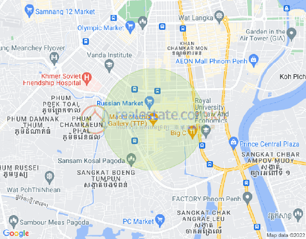 Map of Toul Tum Poung 2, Chamkarmon, Phnom Penh