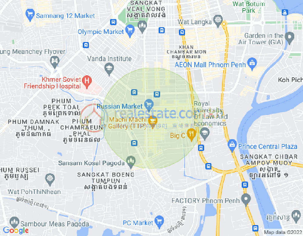Map of Toul Tum Poung 2, Chamkarmon, Phnom Penh