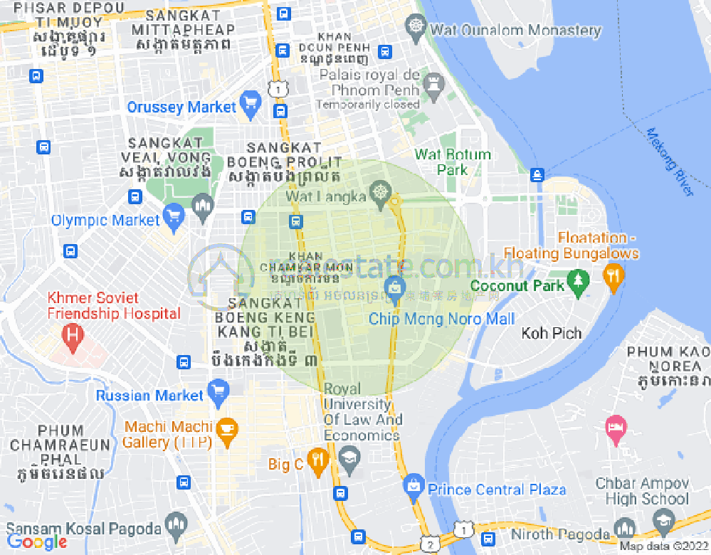 Mapa: BKK 1, Boeng Keng Kang, Phnom Penh