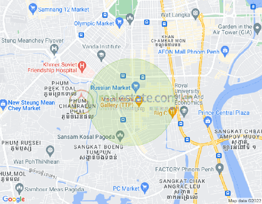 Map of Toul Tum Poung 2, Chamkarmon, Phnom Penh