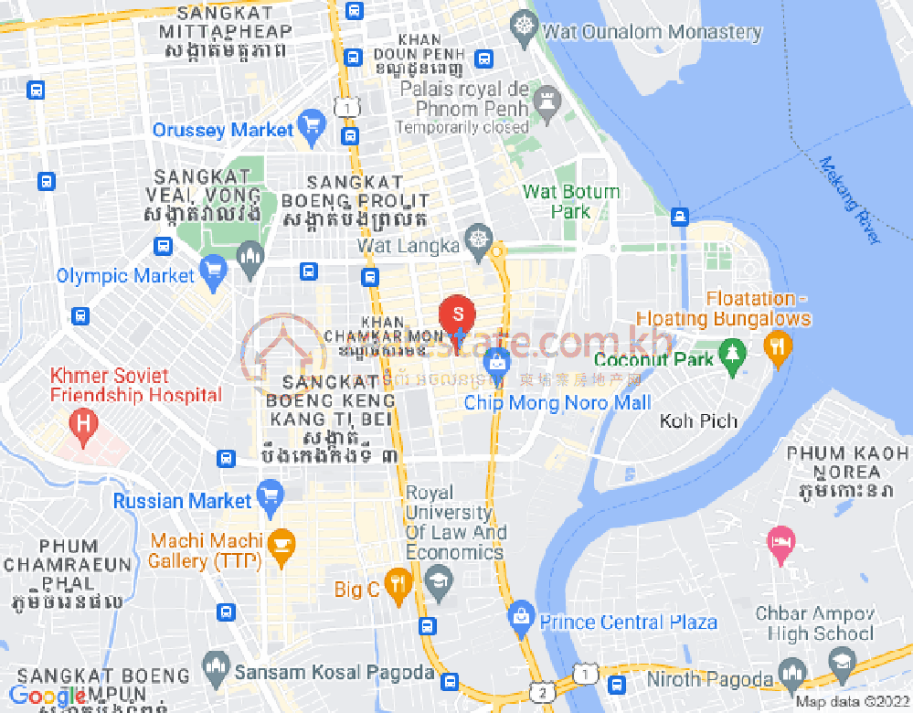 万景岗1分区（BKK1), 波哥堪, 金边地图