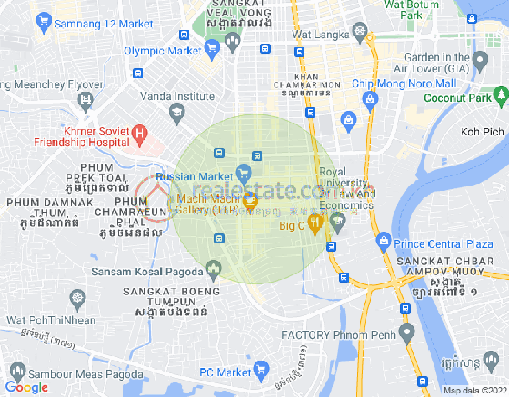 Map of Toul Tum Poung 2, Chamkarmon, Phnom Penh