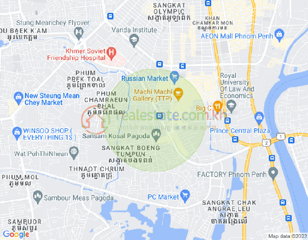 Mapa: Toul Tum Poung 1, Chamkarmon, Phnom Penh