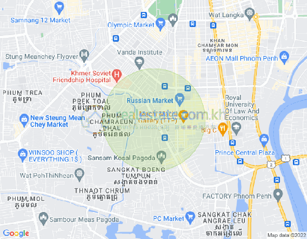 주더분1구역, 짬까몬, 프놈펜 지도