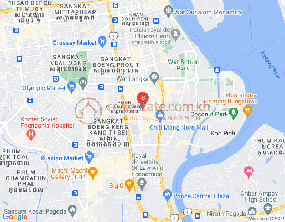 Mapa: BKK 1, Boeng Keng Kang, Phnom Penh