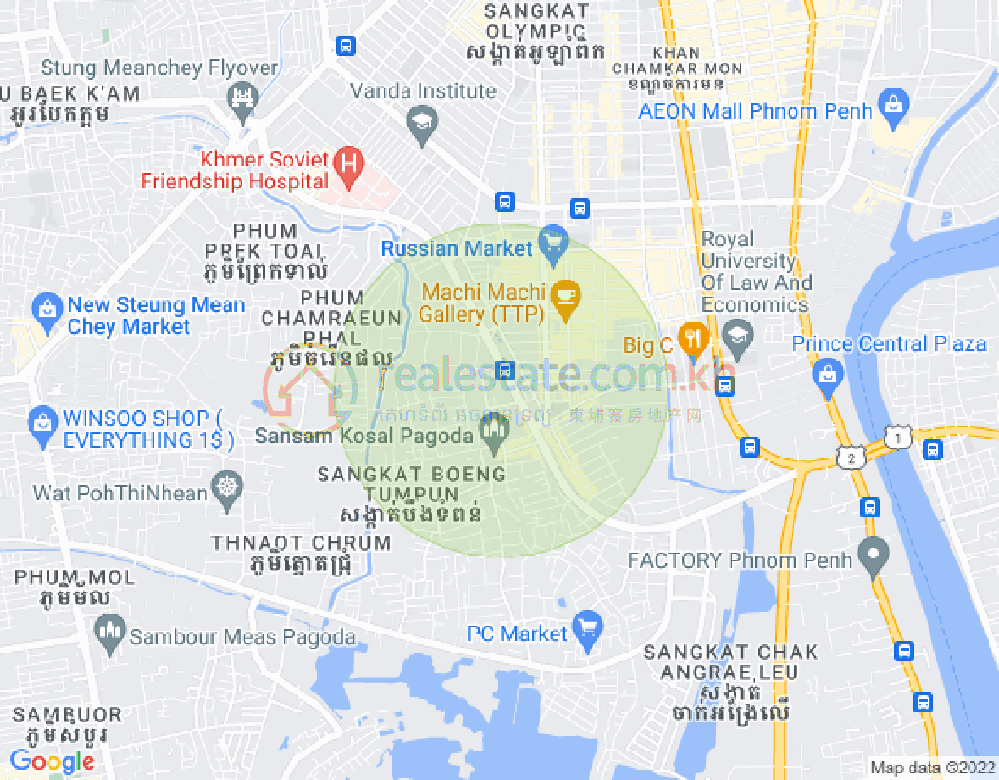 朱德奔1分区, 占卡蒙, 金边地图