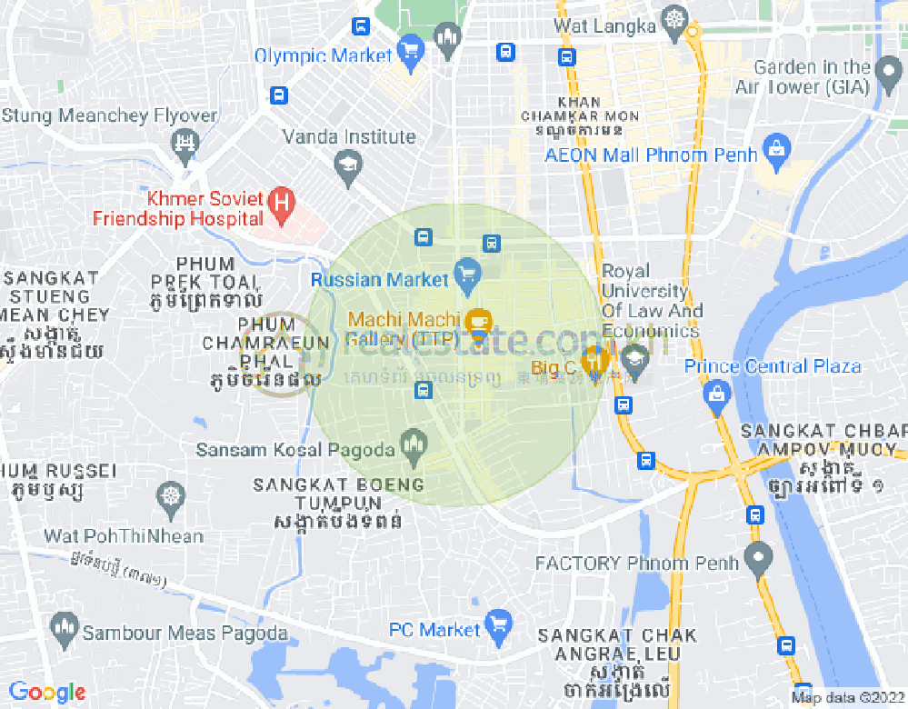 Map of Toul Tum Poung 1, Chamkarmon, Phnom Penh