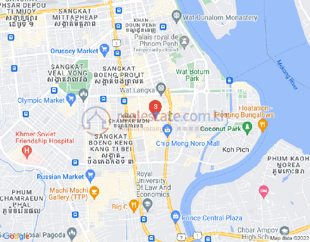 만경강1부구(BKK1), 벙껭깡, 프놈펜 지도