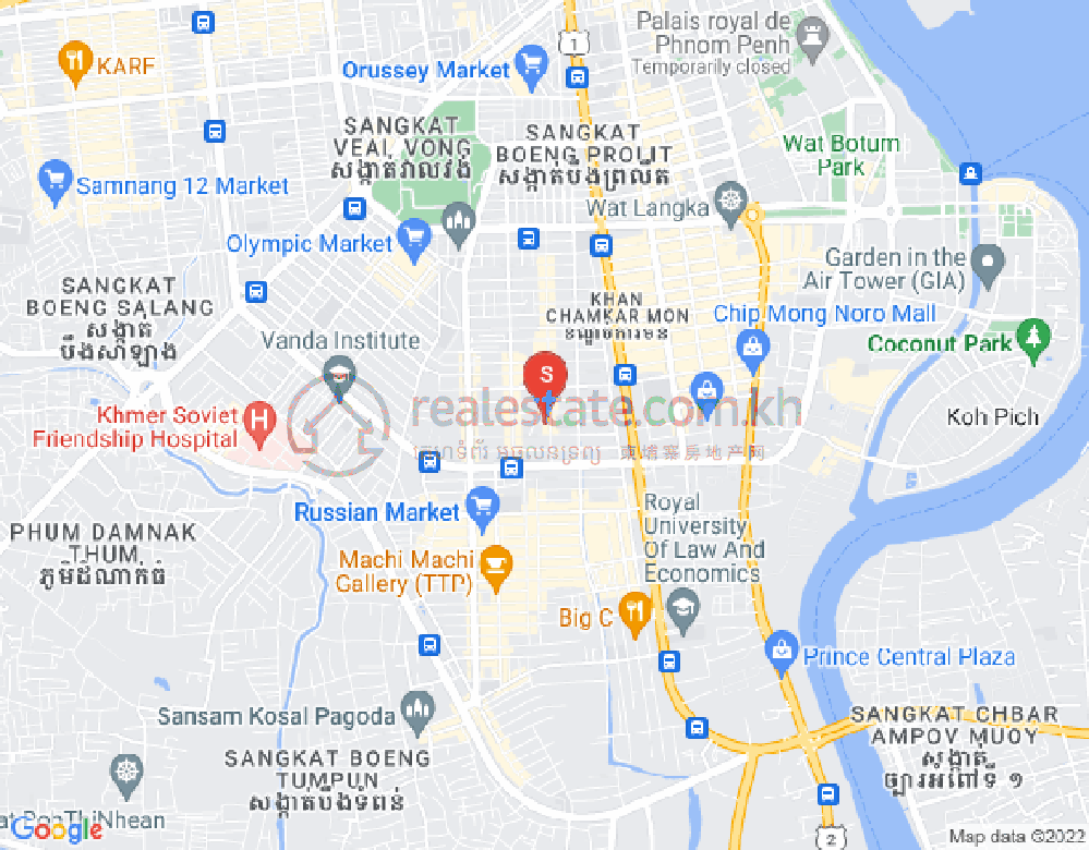 Map of Toul Tum Poung 1, Chamkarmon, Phnom Penh