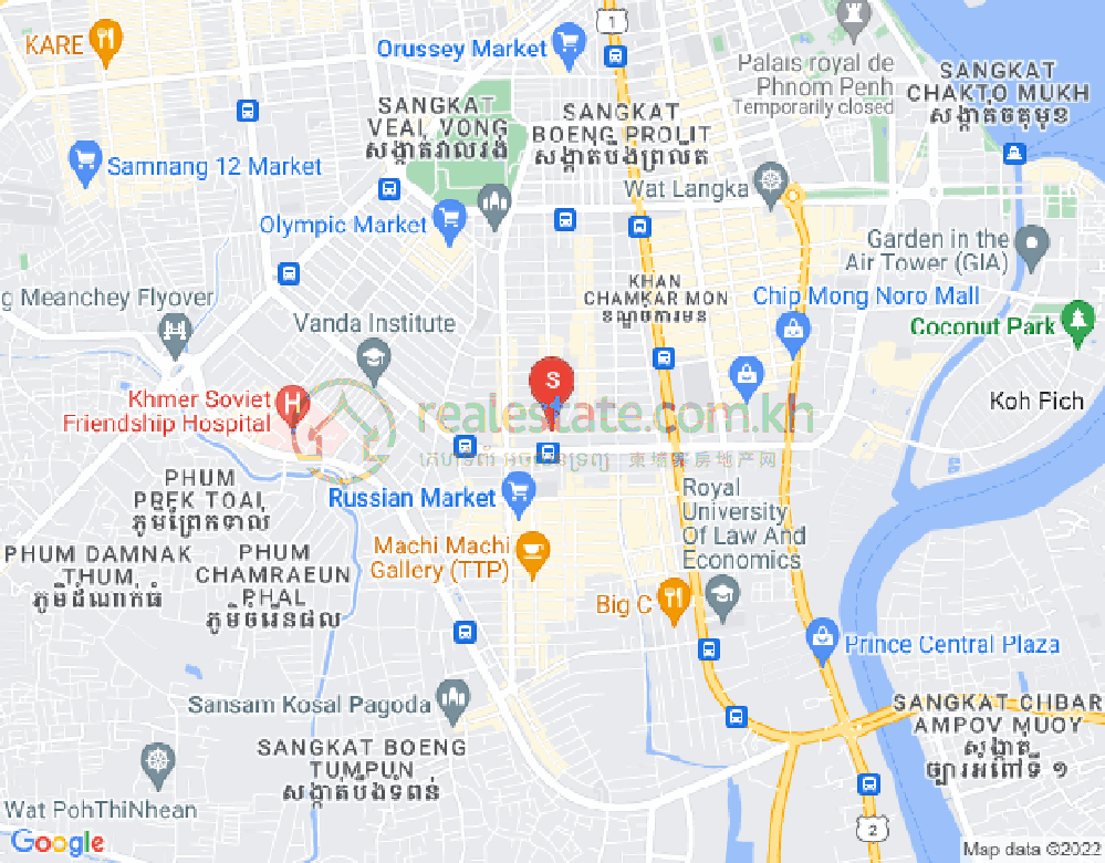 Map of BKK 3, Boeng Keng Kang, Phnom Penh