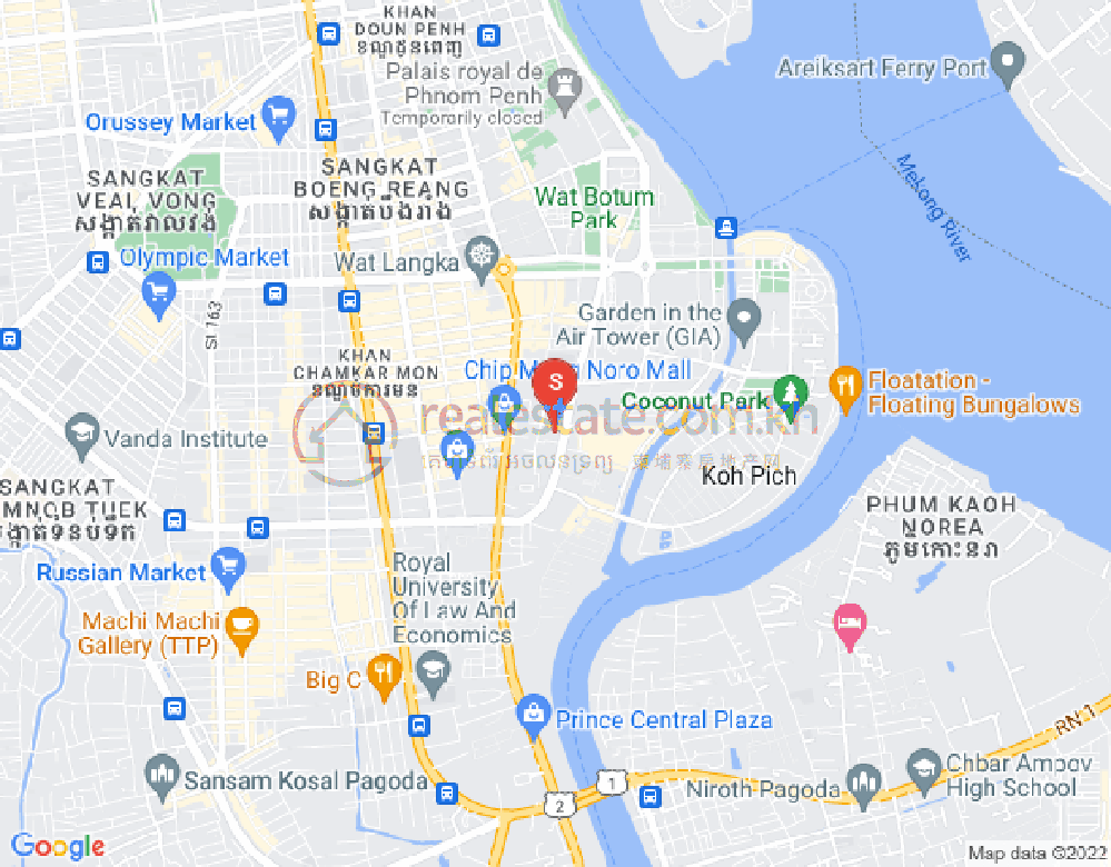 トンレバサック, チャムカモン, プノンペンの地図