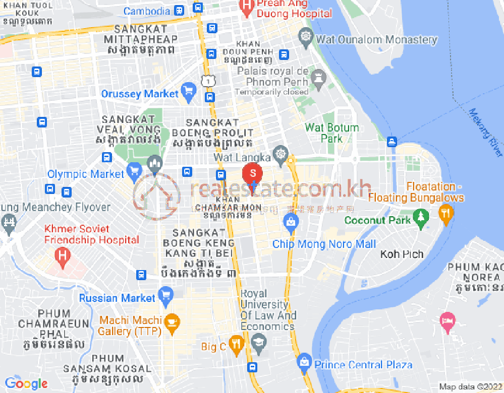 만경강1부구(BKK1), 벙껭깡, 프놈펜 지도