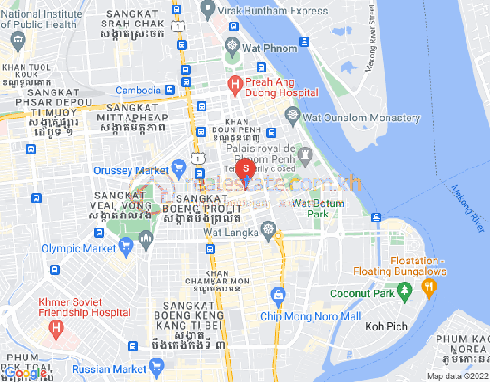 사팔만구역, 룽볜구, 프놈펜 지도