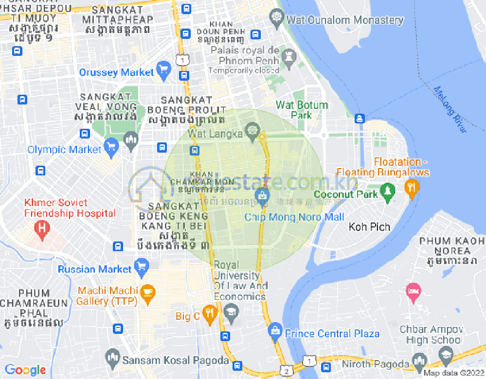 Mapa: BKK 1, Boeng Keng Kang, Phnom Penh