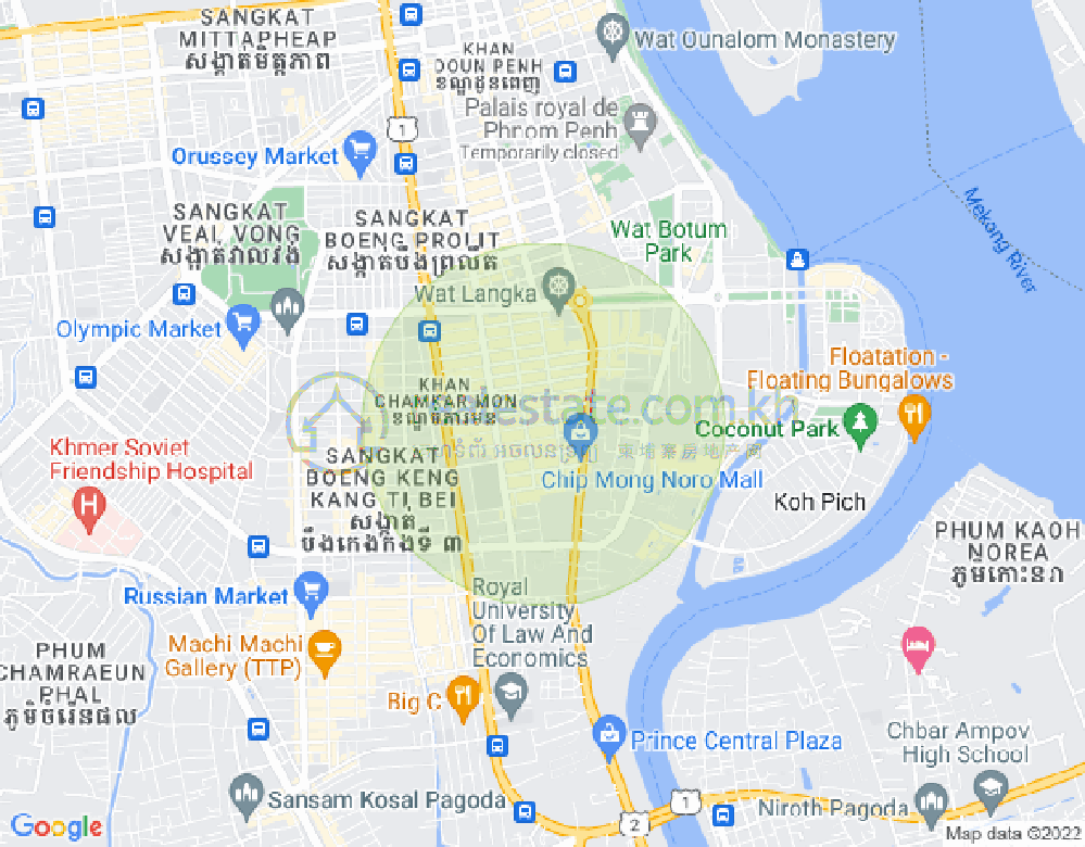 Map of BKK 1, Boeng Keng Kang, Phnom Penh