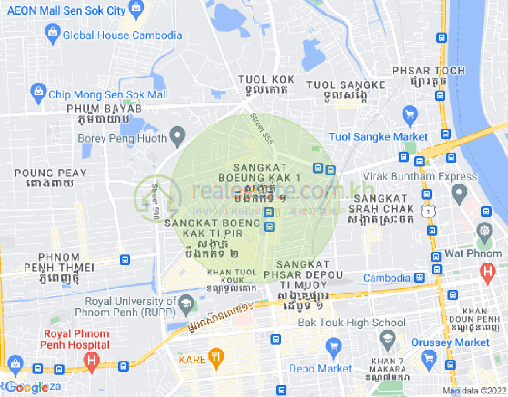 万谷湖1分区, 堆谷区, 金边地图