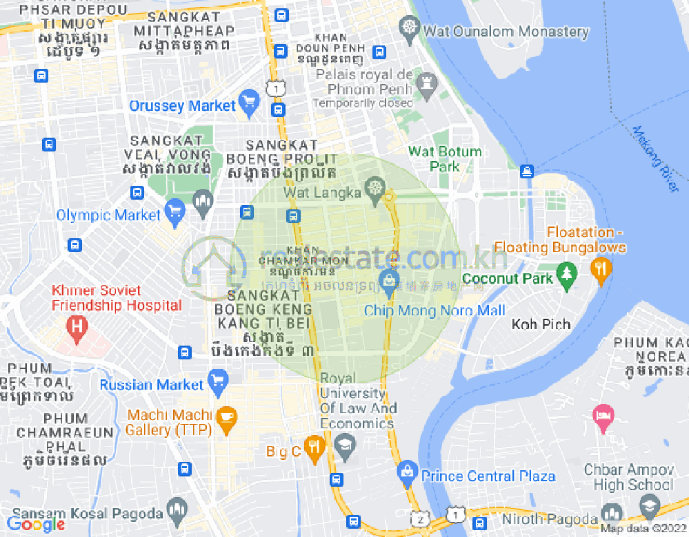 Mapa: BKK 1, Boeng Keng Kang, Phnom Penh