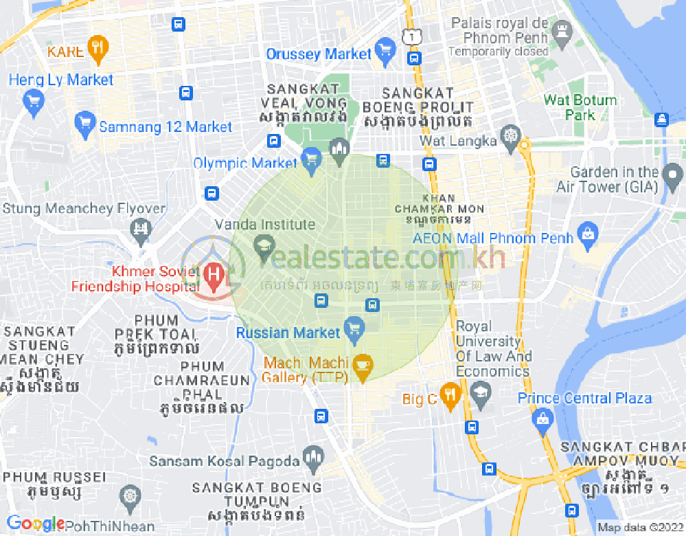 Carte de BKK 3, Boeng Keng Kang, Phnom Penh