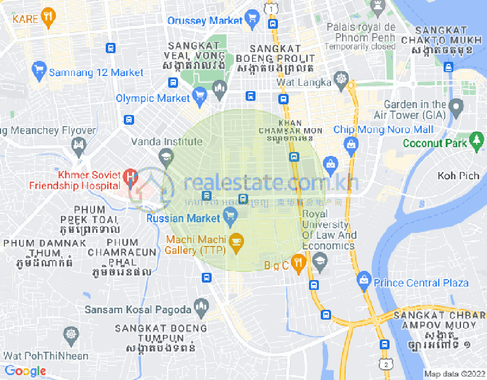 万景岗3分区（BKK3), 波哥堪, 金边地图