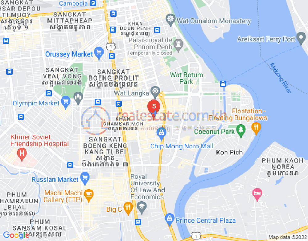 万景岗2分区（BKK2), 波哥堪, 金边地图
