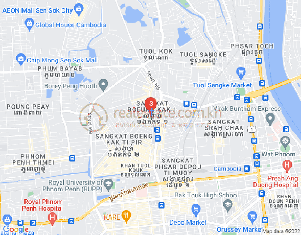 Map of Boeung Kak 1, Toul Kork, Phnom Penh