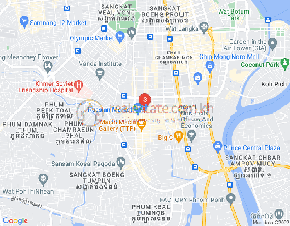 Carte de Toul Tum Poung 1, Chamkarmon, Phnom Penh
