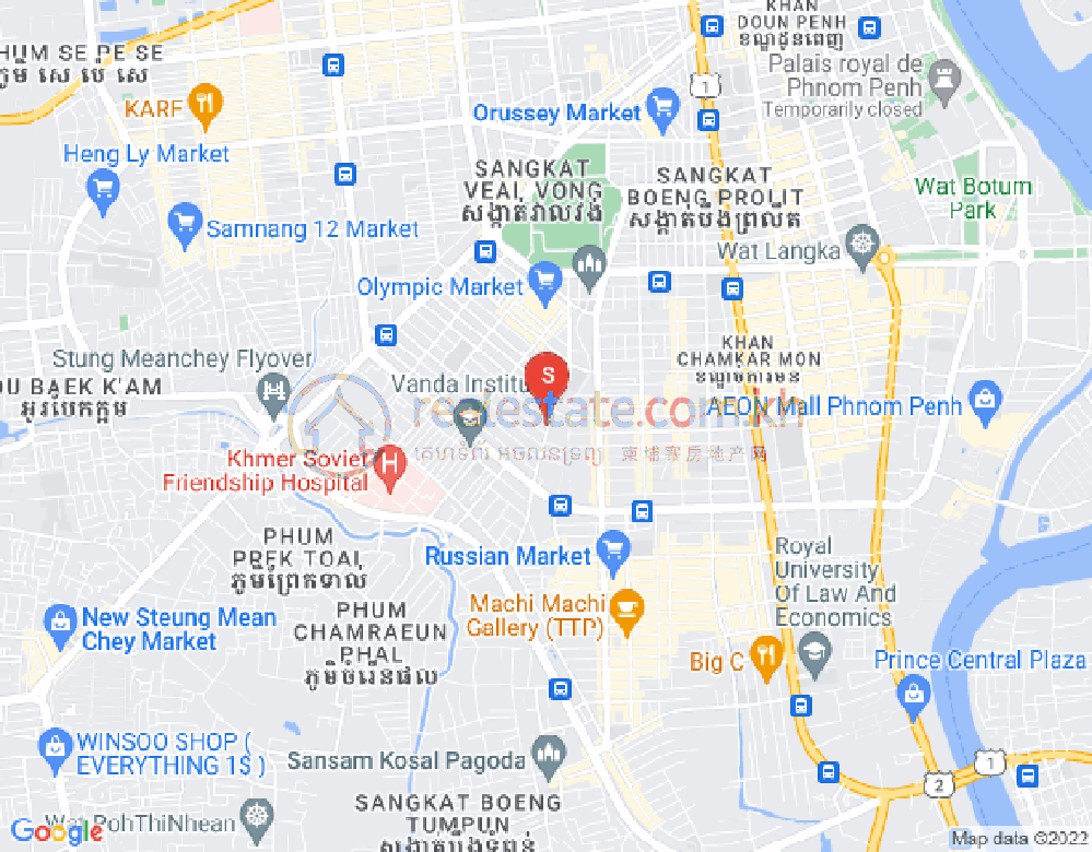Toul Svay Prey 1镇, 波哥堪, 金边地图