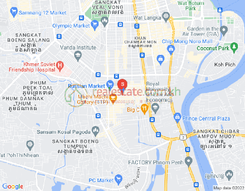 Map of Toul Tum Poung 1, Chamkarmon, Phnom Penh