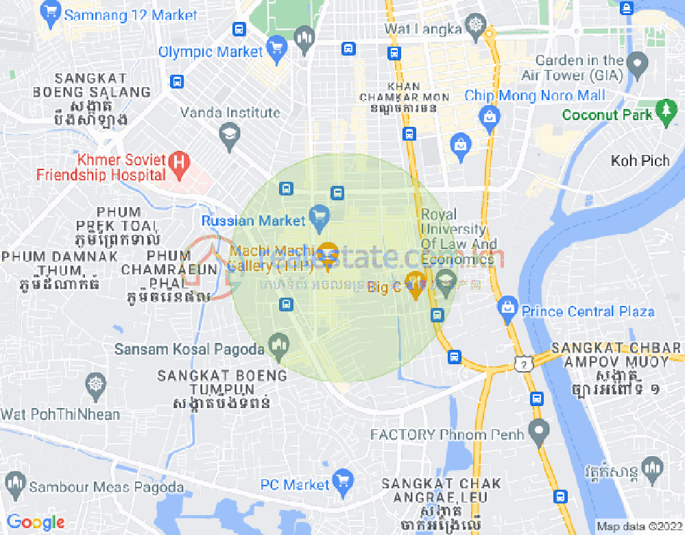 Mapa: Toul Tum Poung 1, Chamkarmon, Phnom Penh