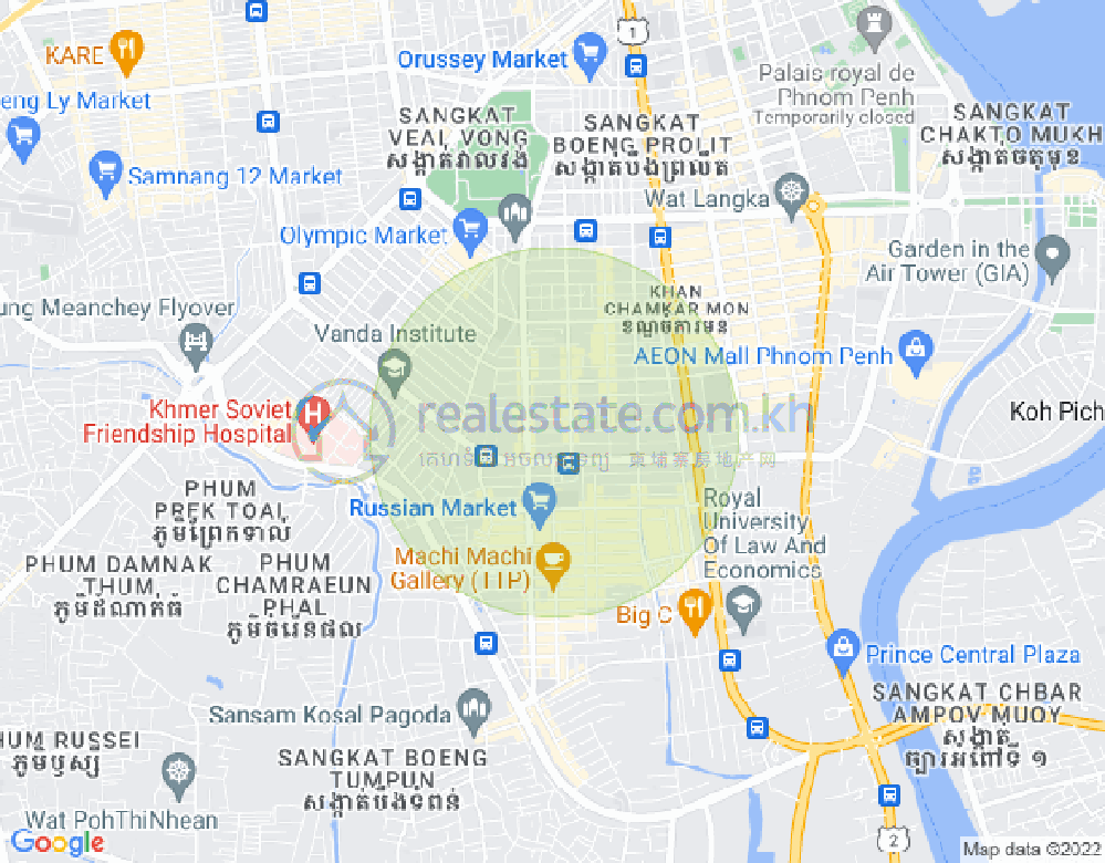 万景岗3分区（BKK3), 波哥堪, 金边地图