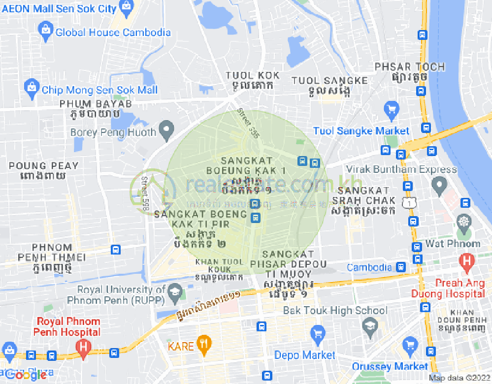 万谷湖1分区, 堆谷区, 金边地图