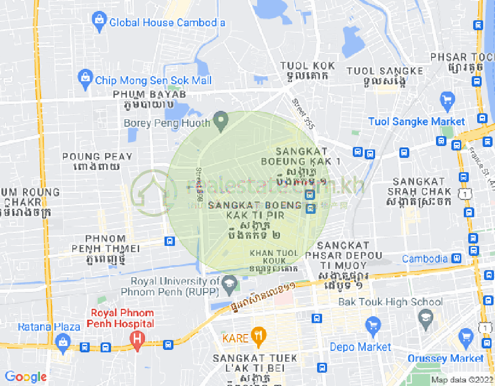 万谷湖1分区, 堆谷区, 金边地图