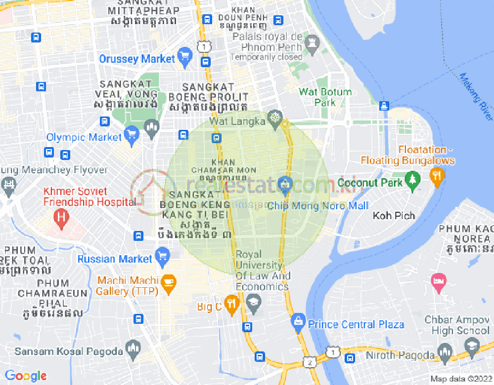 Veal Vong진, 마카라구, 프놈펜 지도