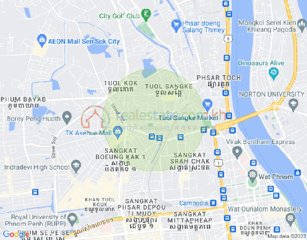万谷湖1分区, 堆谷区, 金边地图