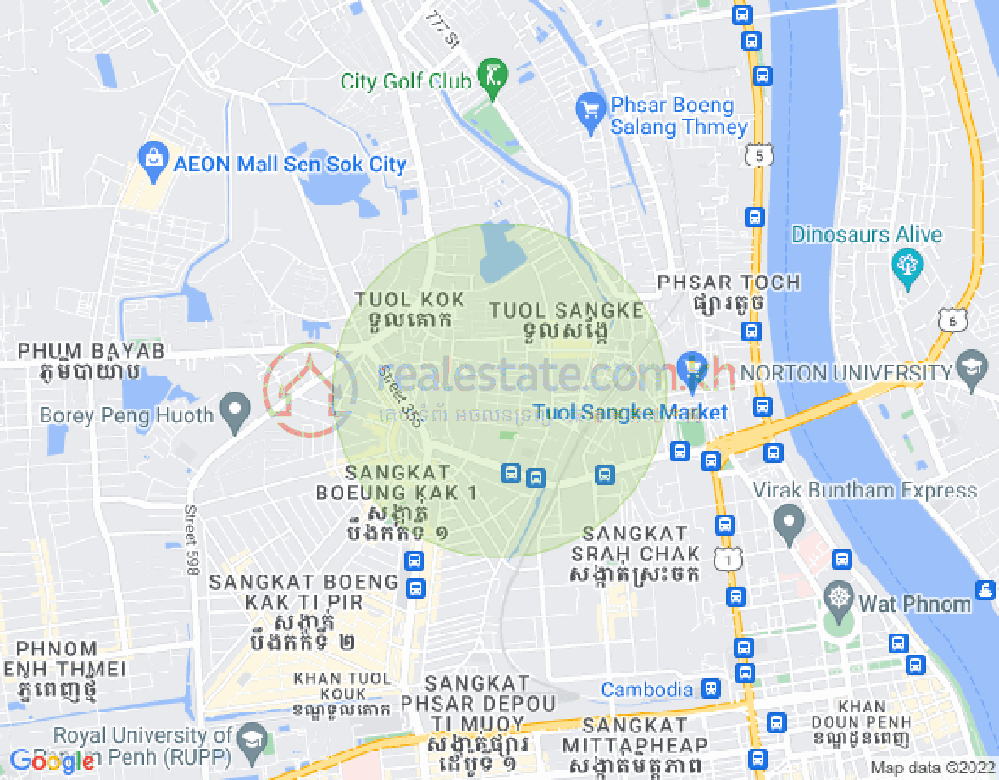 万谷湖1分区, 堆谷区, 金边地图